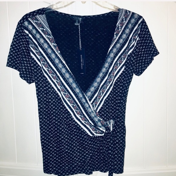 Lucky Brand Front Tie Shirt Small - Picture 2 of 6